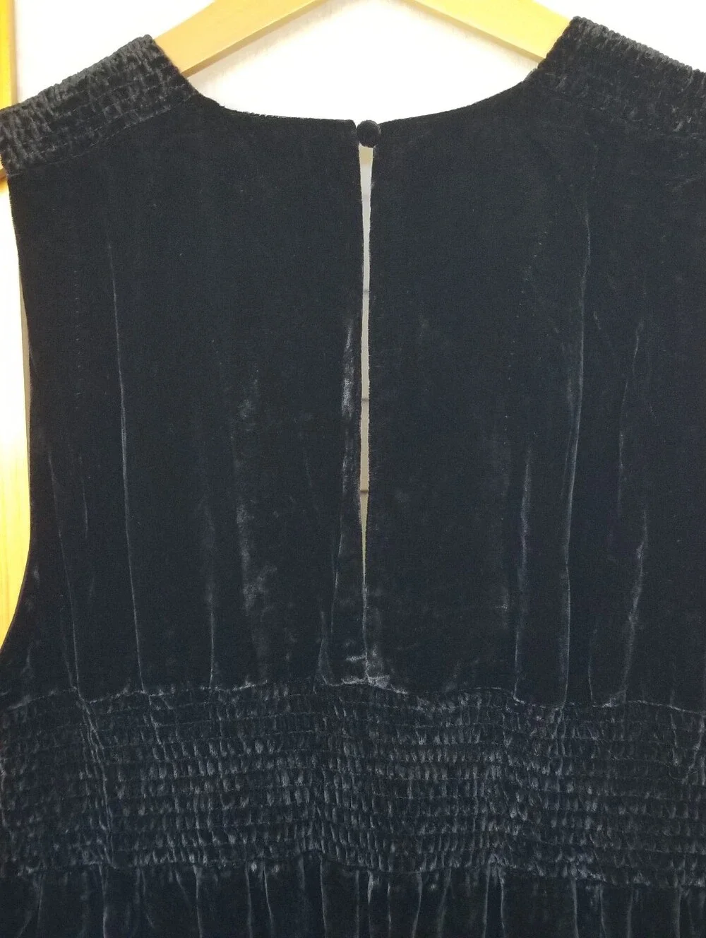 Free People These Days Crushed Velvet Wide Leg Black Jumpsuit